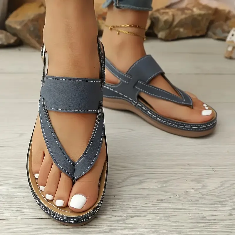 🔥Summer Best Seller 🔥Women'S Casual Flip-Flops - Soft Sole Wedge Sandals with Adjustable Buckle Straps - Image 13