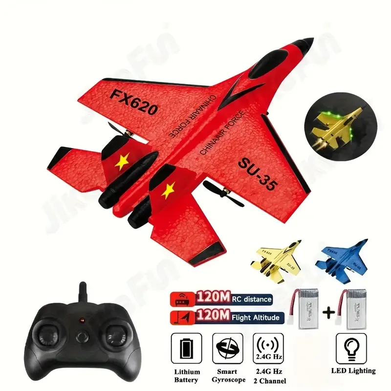 SU-35 Remote Control Jet – 2.4GHz RC Foam Glider Plane with 2 Batteries - Image 13