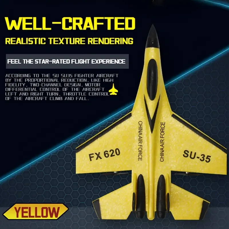 SU-35 Remote Control Jet – 2.4GHz RC Foam Glider Plane with 2 Batteries - Image 6