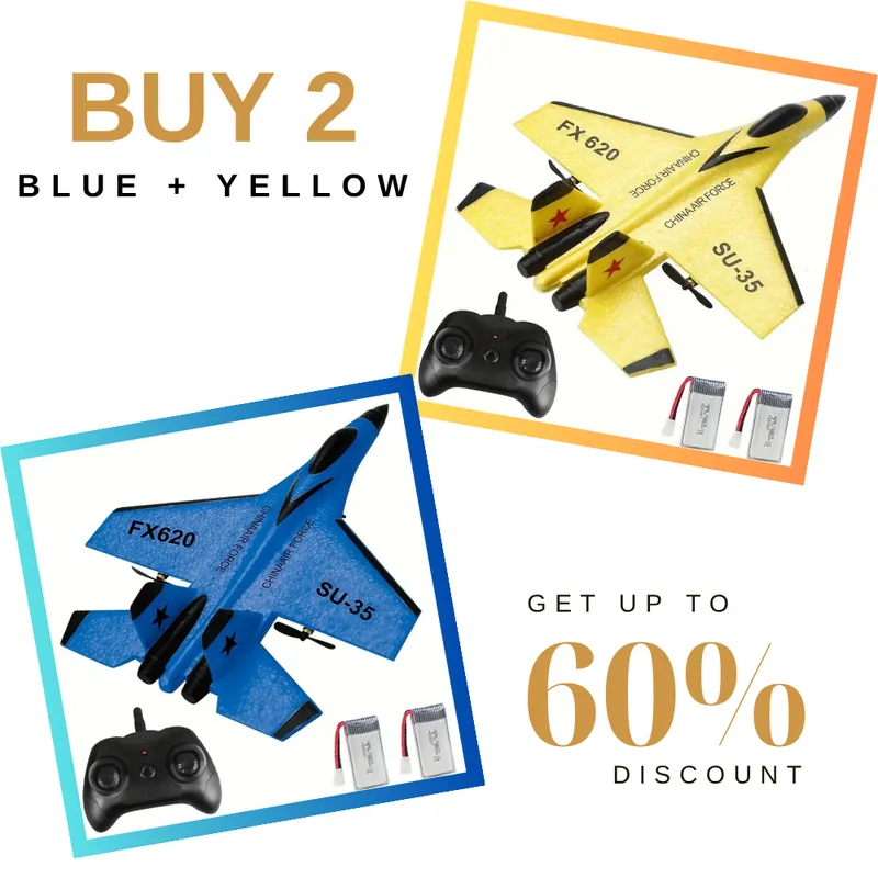 SU-35 Remote Control Jet – 2.4GHz RC Foam Glider Plane with 2 Batteries - Image 5