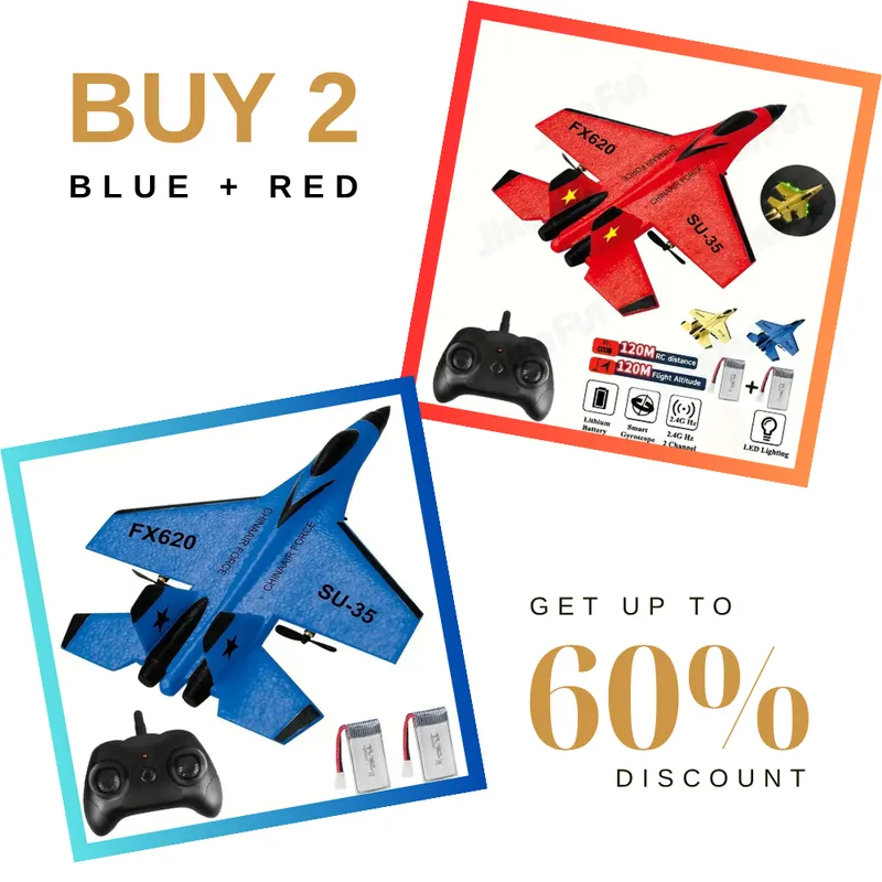 SU-35 Remote Control Jet – 2.4GHz RC Foam Glider Plane with 2 Batteries - Image 4