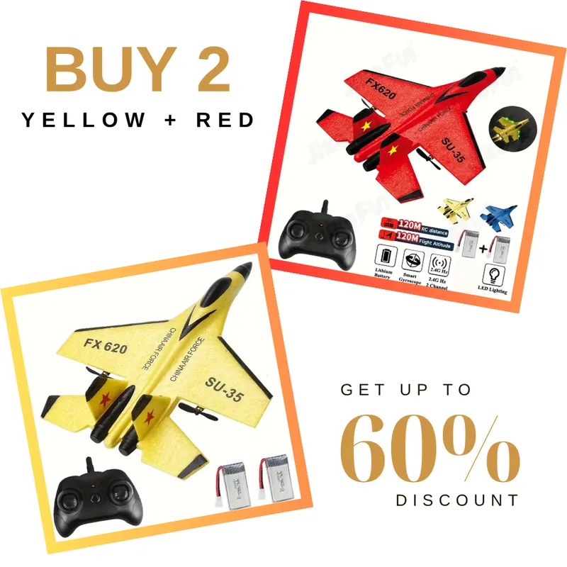 SU-35 Remote Control Jet – 2.4GHz RC Foam Glider Plane with 2 Batteries - Image 3